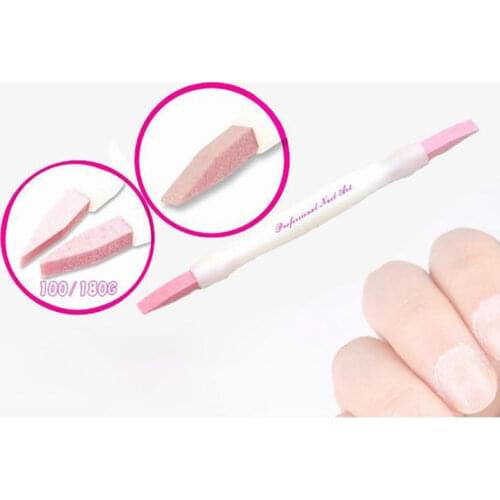 Double Head Cuticle Pusher Trimming Nail Files Buffer Grinding Stick, Exfoliating Dead Skin Remover Rod Nail Art Skin Care Tools