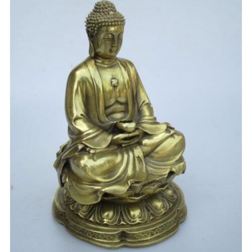 High: 19CM!!! Art Collection Home Decorated Brass Carved Sakyamuni Buddha Statue/Home Feng Shui Buddha Sculpture