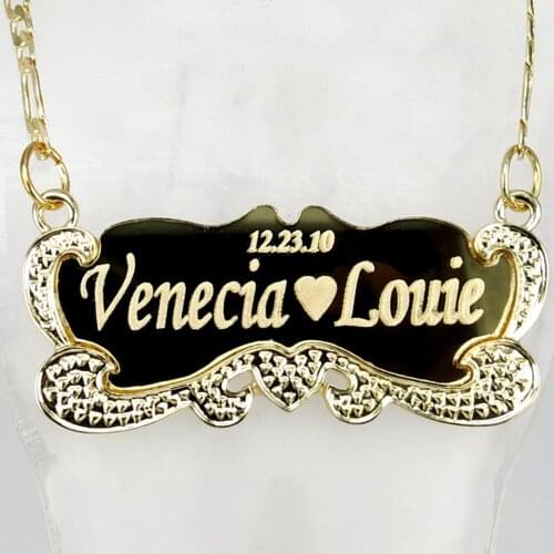 VishowCo Customized Personalized Letter Custom Name Necklace for women Gold Stainless Steel Chain Choker Necklace Jewelry Gift