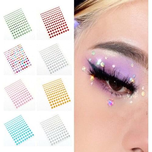 1 Sheet 3/4/5/6 mm Self Adhesive Crystal Rhinestone Stickers for Nail Art Beauty Face Body Makeup Tools DIY Phone Decoration