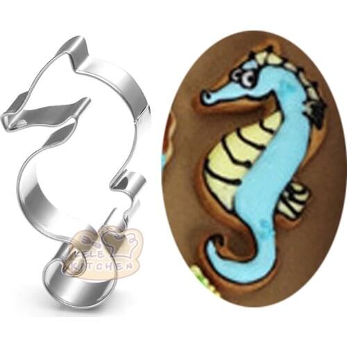 1pcs reposteria Cookware Hippocampus Stainless Steel Cookie Cutter Biscuit Mold Fondant Cake Decorating Tool Pastry Shop Baking