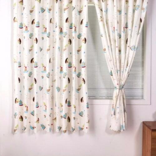 1pcs Thin Section Wide Pastoral Style Bedroom Living Room Balcony Rental Room Dustproof Shade Blended Curtain Fabric Top F8274