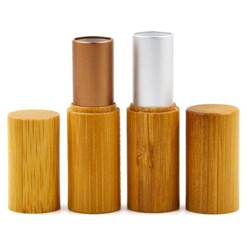 100 pcs/Lot Bamboo Makeup Tubes For Lipstick Can Customize Logo Lipstick Tubes Bottles Cosmetic Containers Packaging Wholesale