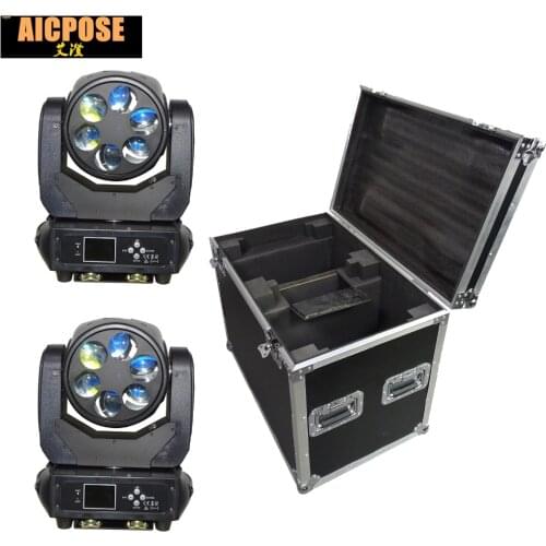 2pcs/lot 6x25w Super Beam Light DMX512 Zoom/Rotate Moving Head Light /Bar /Show /Stage Light LED Stage Llight with flight case