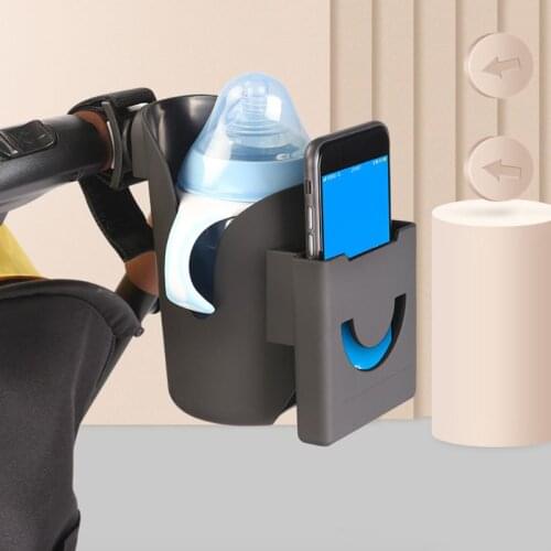 2 in 1 Stroller Cup Holder + Phone Holder Universal Cup Holder Rack for Buggy Pushchair Wheelchair