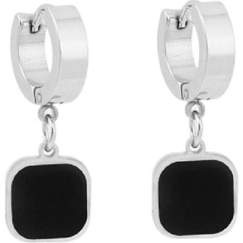 2021 Fashion stainless steel Stud Earrings Woman Sexy Madame Contracted Square Enamel Glaze Ornaments Geometry Jewelry Wholesale