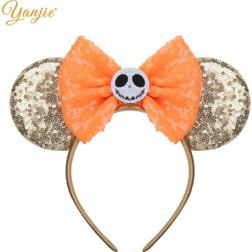 2021 Creative Halloween Festival Sequins Mouse Ear Hair Bow Headband Women/Girl DIY Hairband For Party Headwear Hair Accessories