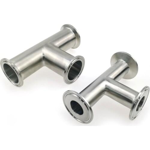 1" 1.5" OD 25mm 38mm Stainless Steel SS304 Sanitary 3 Three-Way Pipe Joints Internally Polished without Blisters 1.5" Tri Clamp