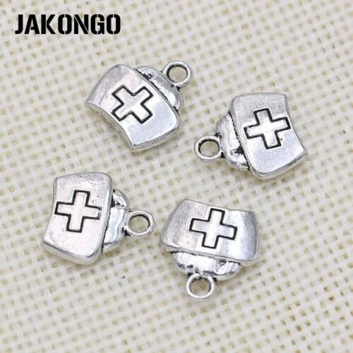 30pcs Antique Silver Plated First Aid Kit Charms Pendants for Bracelet Jewelry Making Accessories DIY Handmade Craft 13x12mm