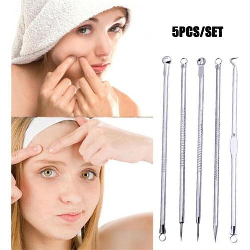 5pcs/set Extrusion of Acne Stick Against Black Dots Tools for Face Removing Black Dot Cleaning Pores Blackhead & Blemish Remover
