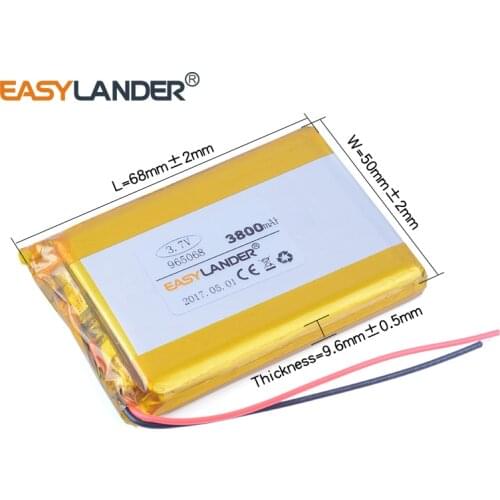 965068 3.7V 3800mAh Rechargeable Li-Polymer Li-ion Battery For Tablet PC Telephone power bank DVR DVD GPS
