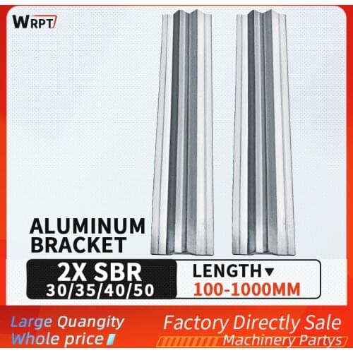 Free shipping, 2pcs SBR30 SBR35 SBR40 SBR50 aluminum bracket, length 100mm-1000mm, with holes, without holes, for CNC printer