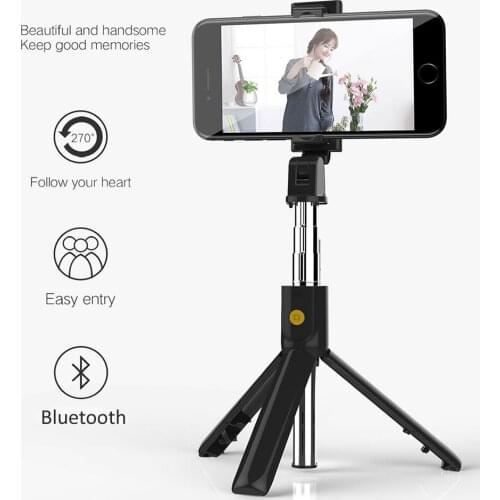 3 in 1 Wireless Bluetooth Selfie Stick for iphone/Android/Huawei Foldable Handheld Monopod Shutter Remote Extendable Mini Tripod