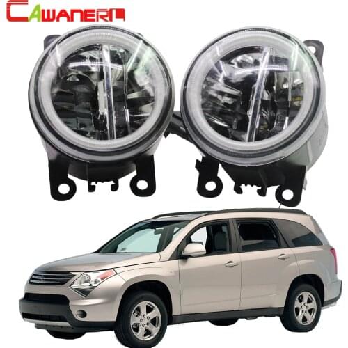 Cawanerl Car Styling H11 4000LM LED Bulb Fog Light + Angel Eye DRL Daytime Running Light 12V For Suzuki XL7 XL-7 2007 2008 2009
