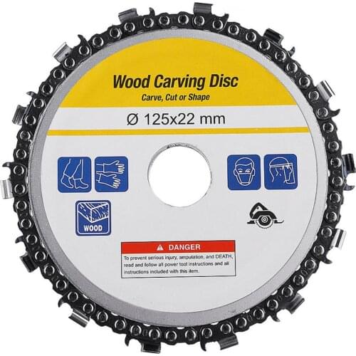 5 Inch Grinder Chain Disc Arbor 14 Teeth Wood Carving Disc for 125mm Angle Grinder ALI88