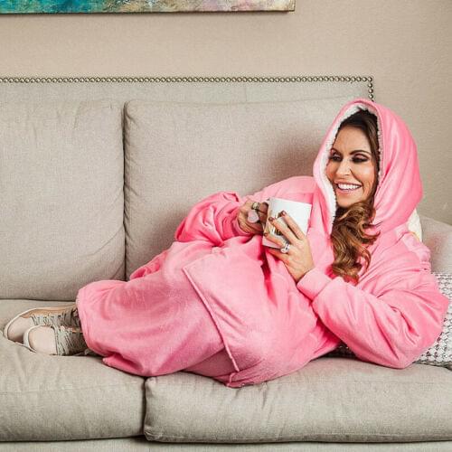 Over Size Blanket Sweatshirt Hoodie Ultra Plush Soft & Warm Outdoor Winter Hooded Coats Bathrobe Fleece Pullover for Men Women