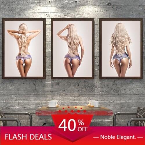 Canvas Painting Sex Blonde Woman Wall Art Bundle Hair Poster Print Picture Modern Bar Room Decoration Home Decor