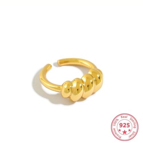 925 Sterling Silver Ring Niche Minimalist Thread Coarse Twist Fashion Personality For Women Girl Open Silver Ring Fine Jewelry