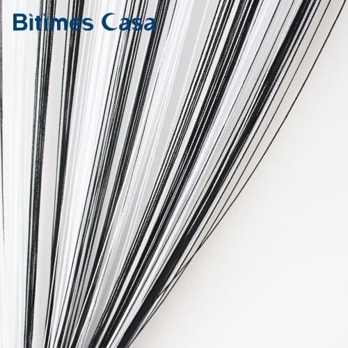 Black And White Color Splicing Combination String Curtain 300*300CM Solid Color High Density Window Vanlance Room Divider
