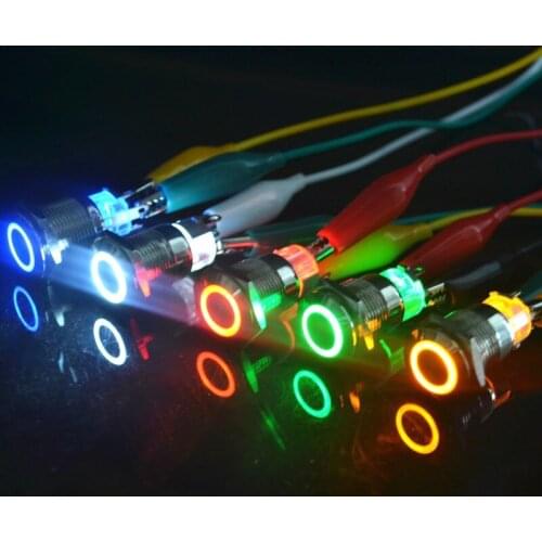 Angel Eye Metal LED illuminated Momentary 16mm Push Button Switch Car Dash metal switch