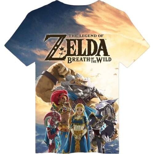 Fashion printed ZELDA Legend of Breath of the Wild men T-shirt cotton short-sleeved Kpop sweatshirts Harajuku shirt Camisetas