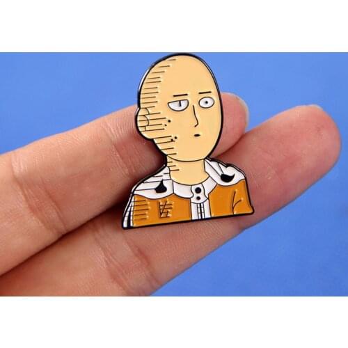 1 Pcs New Anime ONE PUNCH MAN Saitama Genos Cosplay Brooch Pins Enamel Metal Badges Lapel Pin for Bag Clothes Figure Toys Gifts
