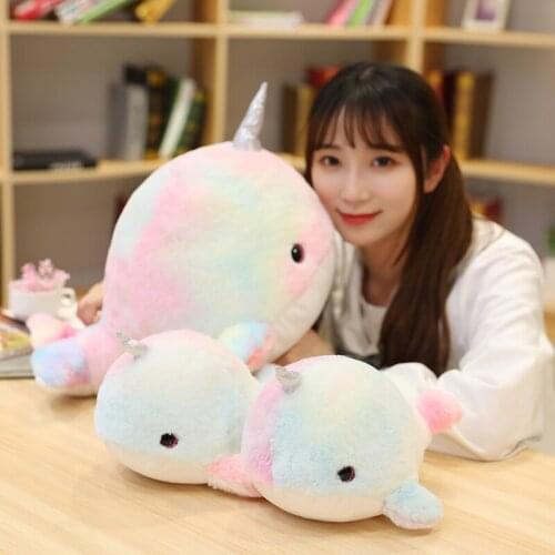 New 28cm Lovely Rainbow Whale Doll Soft Plush Animal Toy Ocean Sea Stuffed Animals For Children Christmas Gift kid Brinquedos