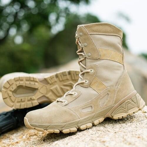 New Men Military Boots Outdoor Hiking boots Non-slip rubber Boots Tactical Desert Combat Boots Army Work Shoes Men Sneakers