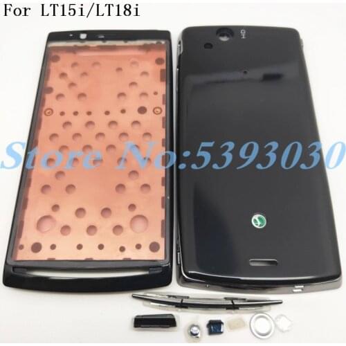 New Front & Mid Housing+Battery Cover Frame Bezel Full Housing+Side Button For Sony Ericsson Xperia Arc S LT18 LT18i LT15i+Logo