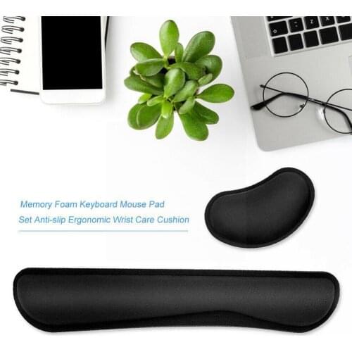 Memory Foam Keyboard Wrist Rest Pad Hand Computer Memory Cushion Support Set For Office Rest Foam Comfort E8S4