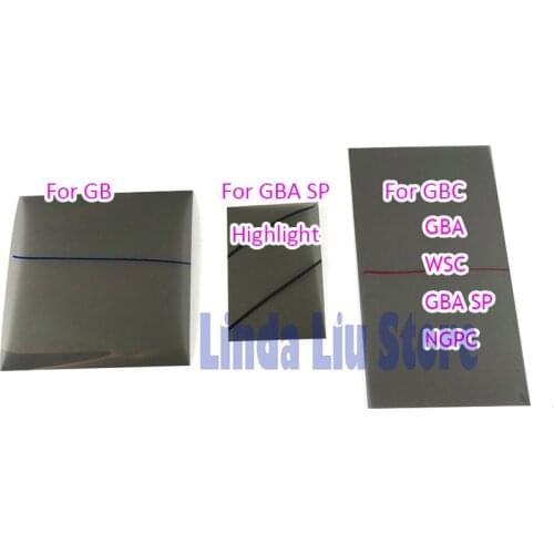 50pcs Game screen polarizer Backlit Screen Modify Part Polarizing film For GB GBA SP Highlight GBC GBA WSC GBA SP NGPC
