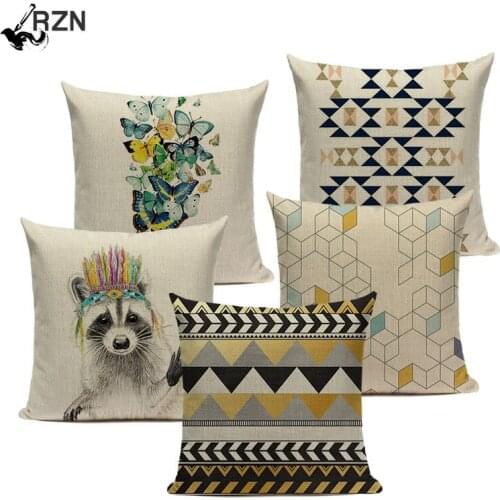 Pop Geometry Cushion Decorative Cushion Covers Monkey Horse Custom Home Cushions Cushion Cover Dropshipping Throw Pillows