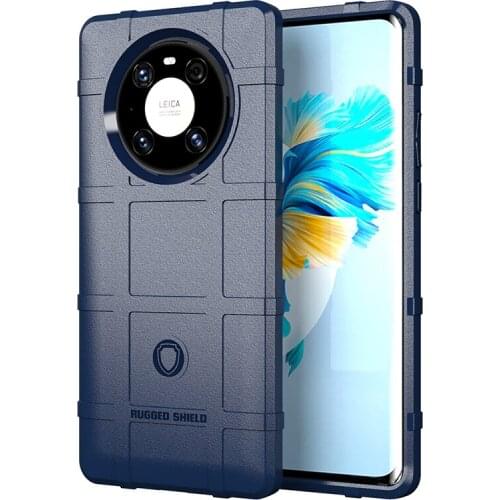Grid Shockproof Armor Phone Case for Huawei Mate 40 Pro Heavy Duty Army Style Silicone Case