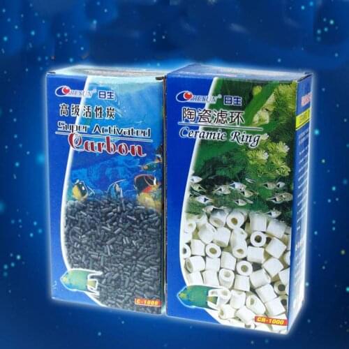 Resun Bio Activated Carbon Filter Media Ceramic White Rings Great Coconut Peat Carbon for Aquarium Fish Water Purification