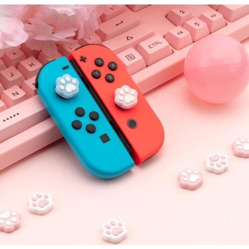 Pink Blue Cat Paw Thumb Stick Grip Cap Joystick Protective Cover for Nintend Switch NS Lite Joy-con Controller Thumbstick Case