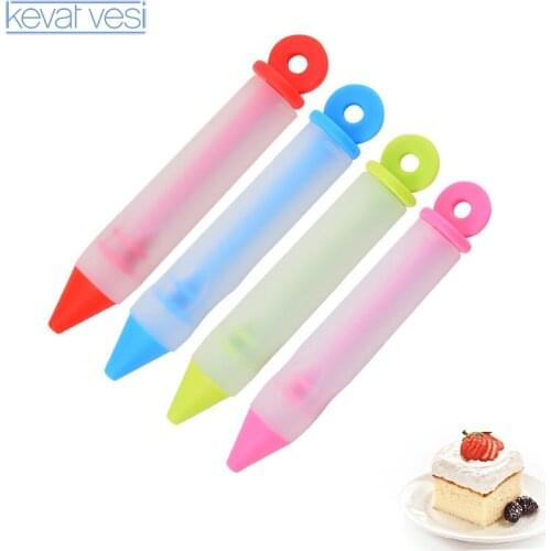 Silicone Pastry Nozzles Jam Chocolate Writing Decorating Pen Cake Tools Pastry Cake Decorating Tool Pastry Gun Baking Tools