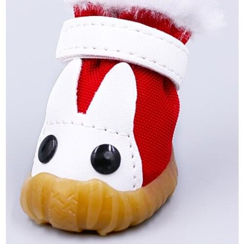 Pet Dog Cotton Shoes Thick Rabbit Autumn Winter Warm Shoes For Small Dog Snow Boots Chihuahua York Teddy Bomei Socks Accessories
