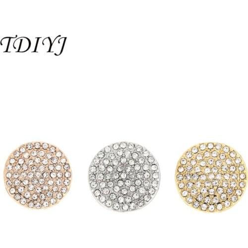 TDIYJ Newest Pave Disc Slide Charms Keeper for Reversible Mesh Leather Wrappable Keeper Bracelet as Jewelry Gifts 12Pcs/lot