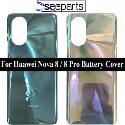 Back Battery Cover For Huawei Nova 8 Pro 5G Back Cover Glass Repair Parts For Huawei Nova 8 Back Cover