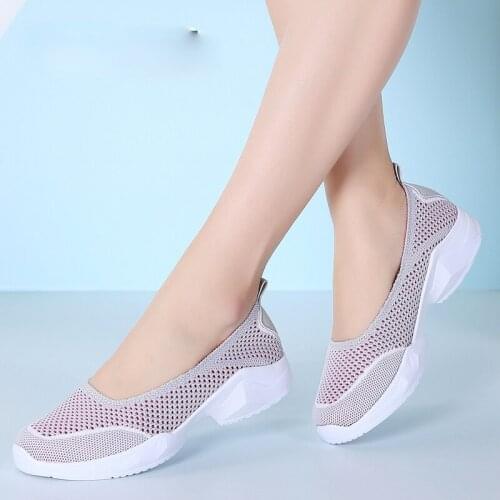 New Arrival Women Fashion Flats Shoes Summer Breathable Shallow Sneakers Shoes Cute Slip on Walking Shoes For Female Big