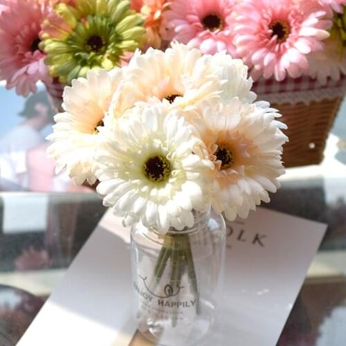 1/3/5Pcs Artificial Flower Gerbera, Home Dining Table Party Room Wedding Vase Decoration Flower Party Desk Decoration