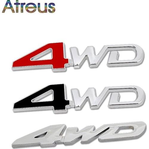 1Pcs Car 3D Metal Stickers 4WD 4X4 Decals for Peugeot 307 206 407 Citroen C4 C5 Honda Civic Accord CRV Lada Vesta Granta Priora