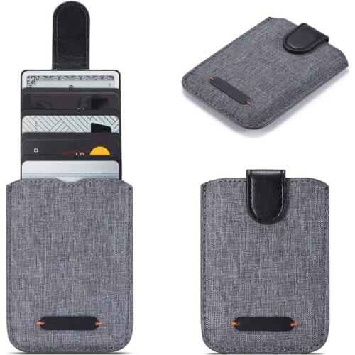 1PCS New Anti Rfid Blocking 5 Pull Credit Card Holder Cell Phone Wallet Reader Lock Bank Card Holder Id Card Wallet PU Leather