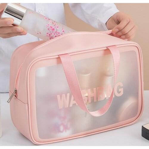 1Pcs Practical Storage Pouch Transparent Large Capacity PVC Waterproof Makeup Bag Zipper Travel Toiletry Bags for Women