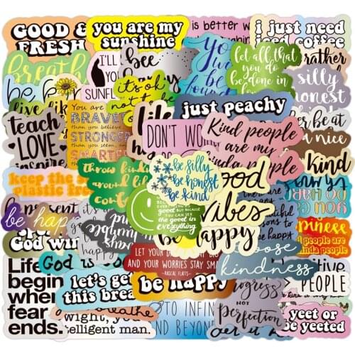 10/50pcs Creative Colorful Inspirational Phrase Graffiti Stickers Motivational Decal Sticker For DIY Laptop Car Bicycle Suitcase