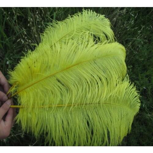 Manufacturers sell 50 pcs high quality yellow ostrich feathers 18-20 inch 45-50 cm Wedding decoration
