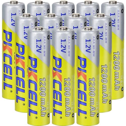 12Pcs PKCELL AAA Batteries 1200mAh 1.2V Ni-MH AAA Rechargeable Battery with 3PC AAA/AA battery box For Home TV remote control