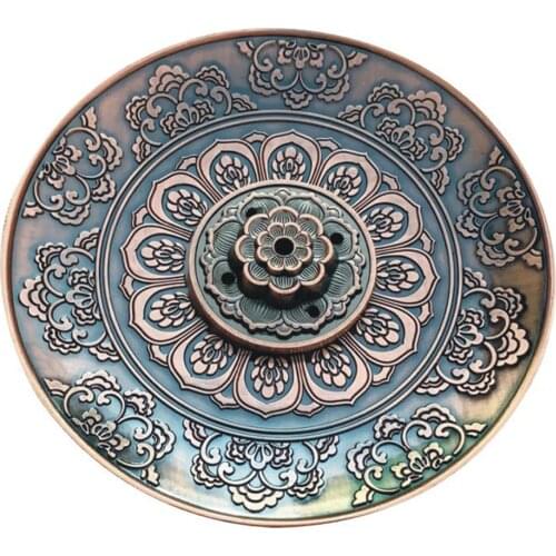 Aromatherapy Backflow Ash Catcher Vintage Stick Burner Office Incense Holder Alloy Home Decor Pressure Relief Craft Censer Plate