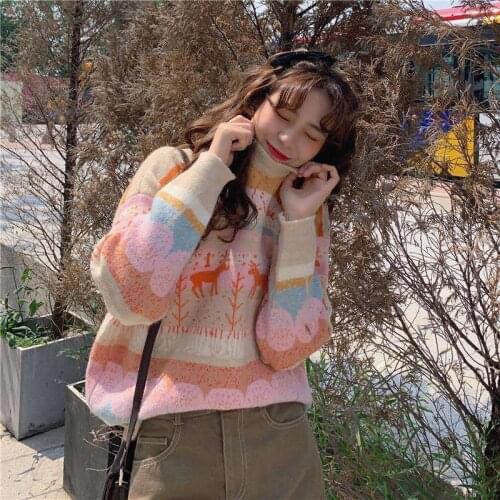 Cheap wholesale 2021 spring autumn winter new fashion casual warm nice women Sweater woman female OL orange sweater Ay1111