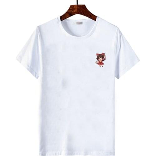 Anime Touhou Project Man Women T-shirts Cartoon Saigyouji Yuyuko Hakurei Reimu Cosplay Tees Summer Short Sleeve Tee Shirt Tops